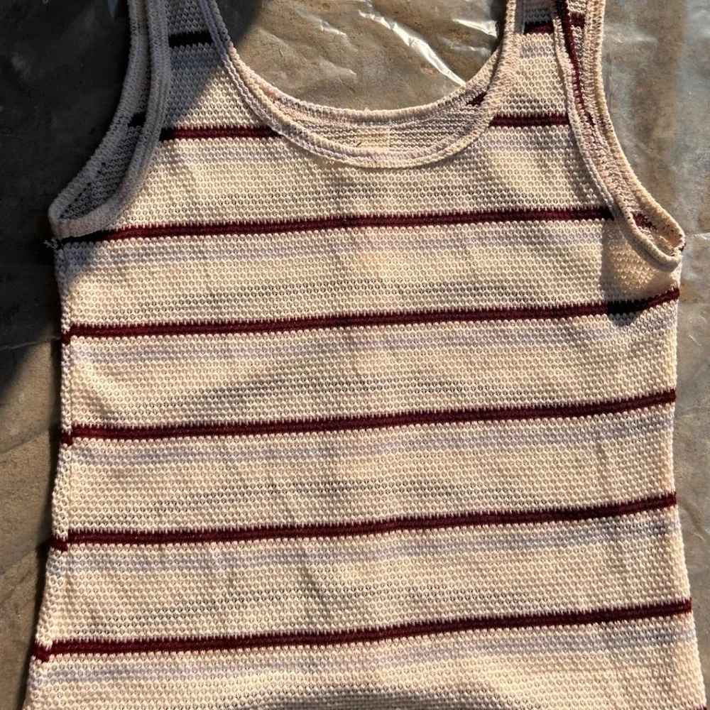 Striped Crop Top - Cream and Brown - Picture 3 of 5